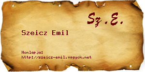 Szeicz Emil névjegykártya