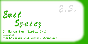 emil szeicz business card